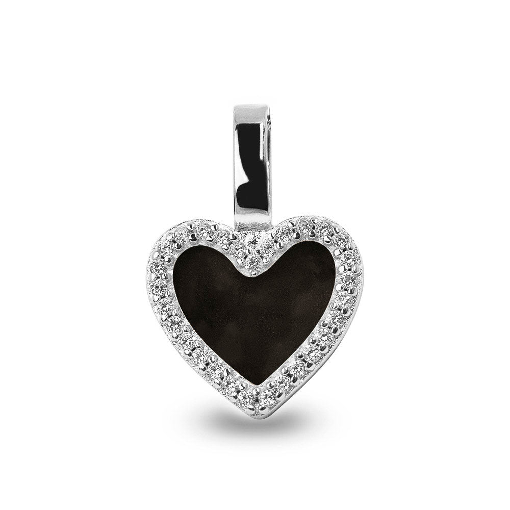 Ashanger hart, gedenksieraad, waar as en haar in verwerkt wordt. Black