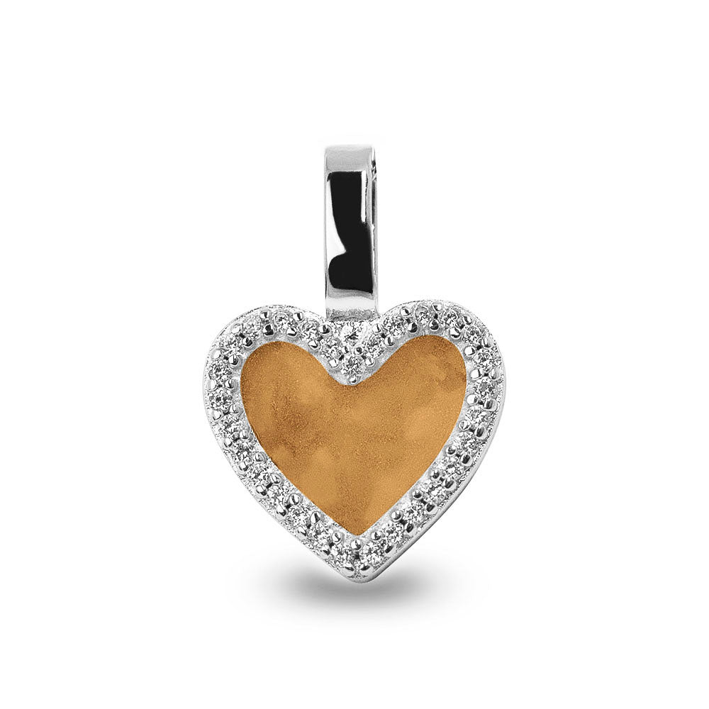 Ashanger hart, gedenksieraad, waar as en haar in verwerkt wordt. Gold