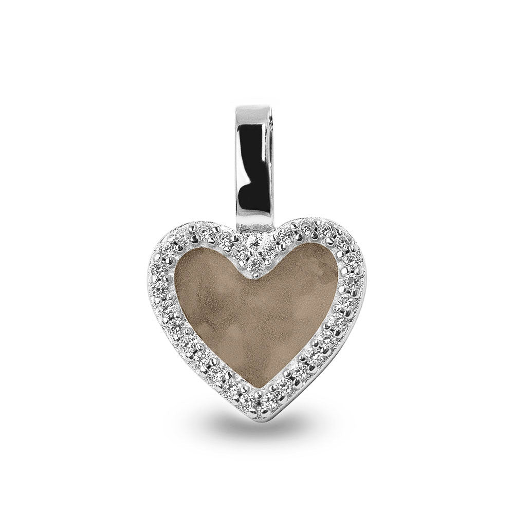 Ashanger hart, gedenksieraad, waar as en haar in verwerkt wordt. Transparent