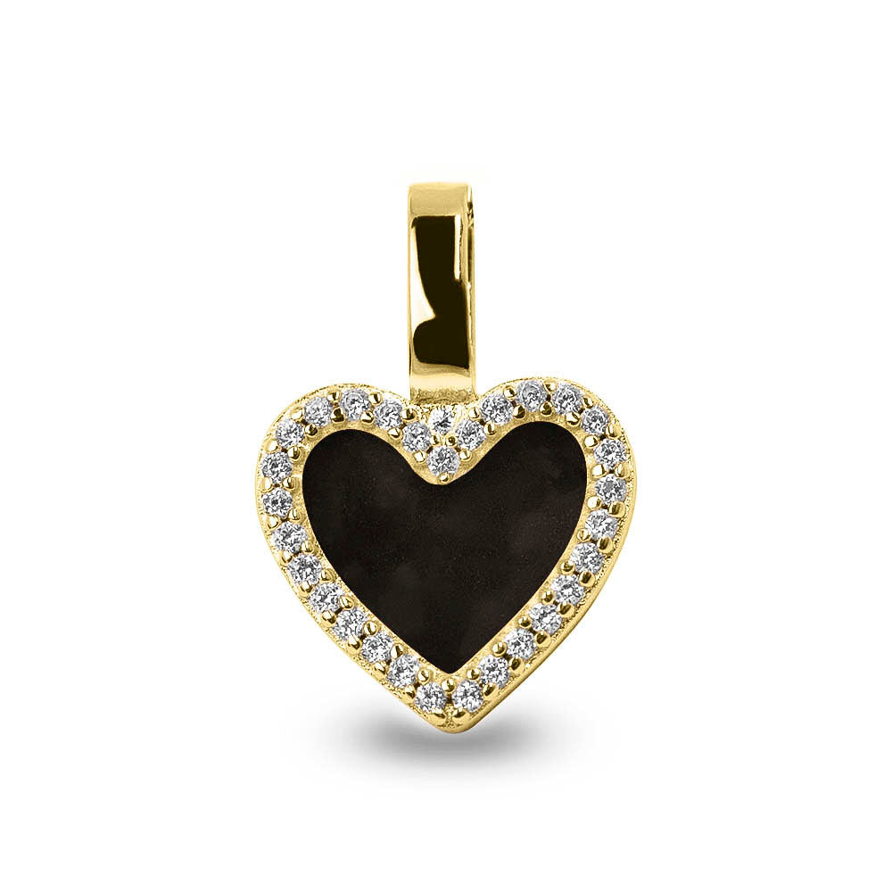 Ashanger hart, gedenksieraad, waar as en haar in verwerkt wordt. Black