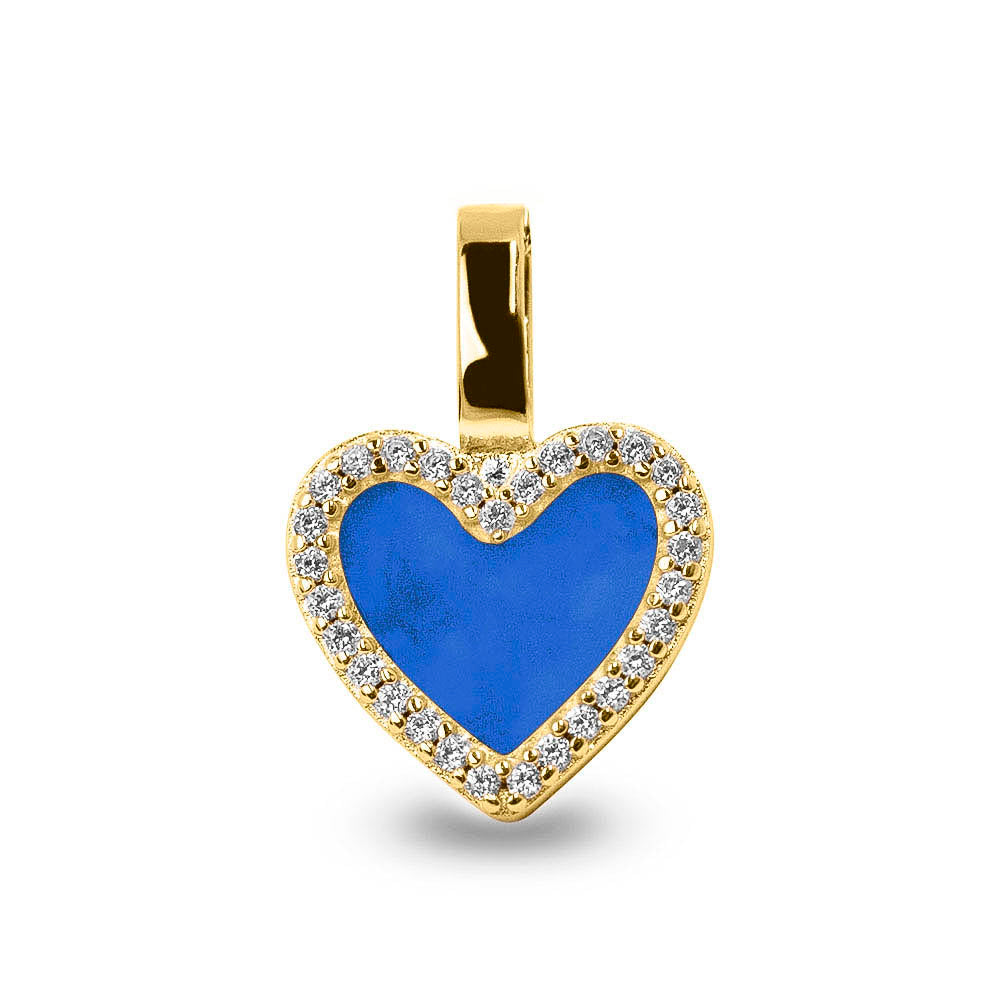 Ashanger hart, gedenksieraad, waar as en haar in verwerkt wordt. Blue