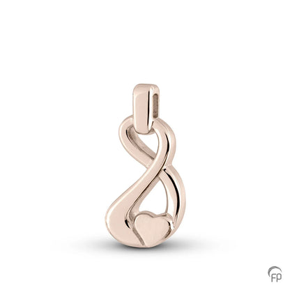 Ashanger infinity met hartje,de ashangers uit deze collectie gedenksieraden zijn eenvoudig zelf te vullen en te bestellen in zilver, geelgoud en witgoud