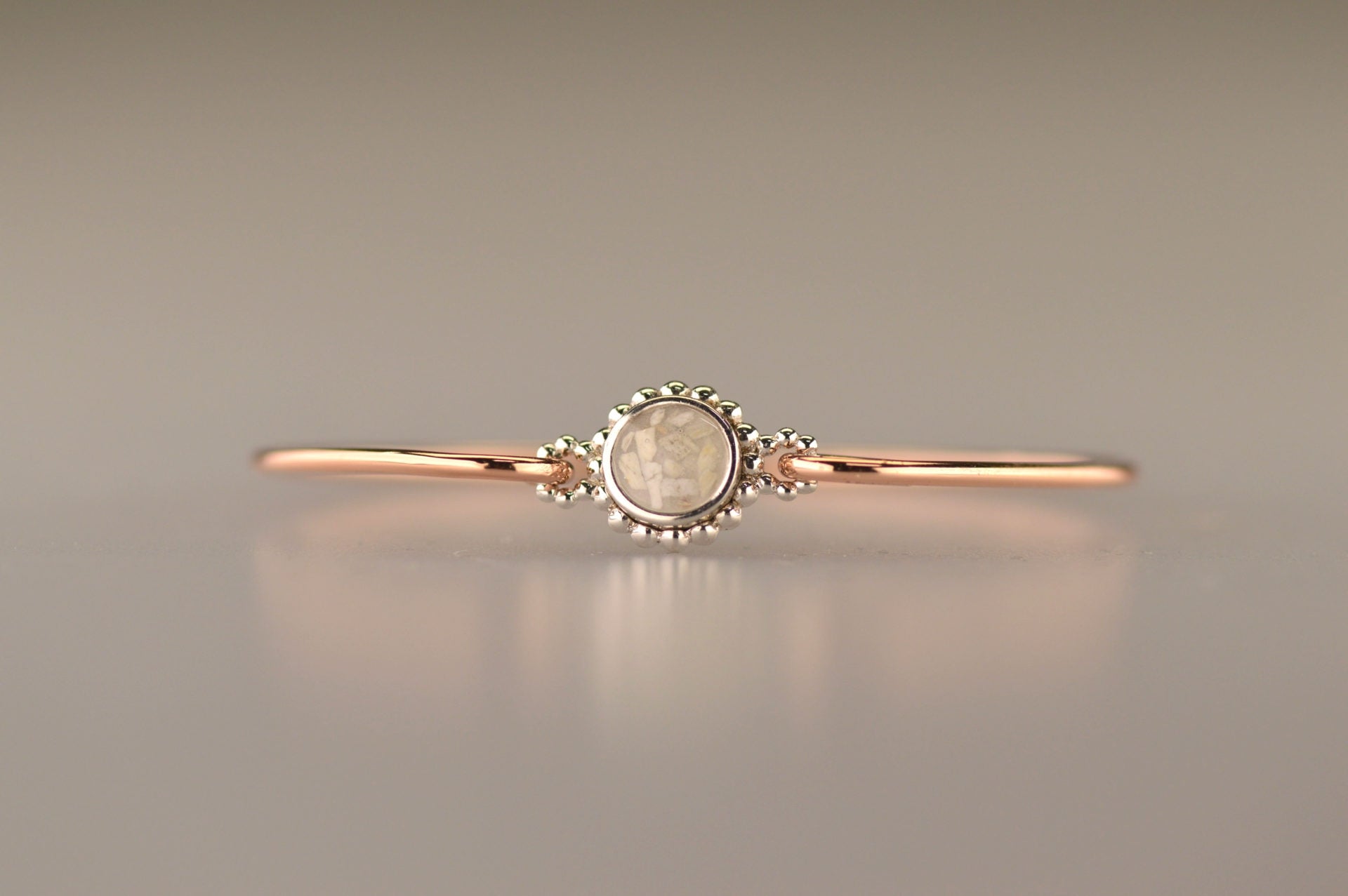 Roségouden as armband met as, haar of moedermelk. Alle