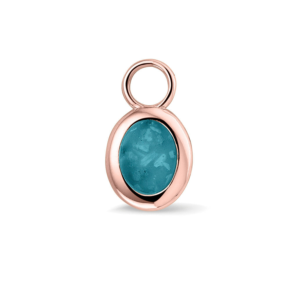 Oorhangers 17 mm lang, aan de voorzijde zichtbaar gevuld met as of haar. turquoise. 