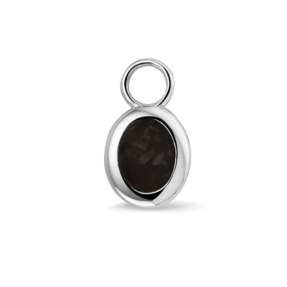 Oorhangers 17 mm lang, aan de voorzijde zichtbaar gevuld met as of haar. black.