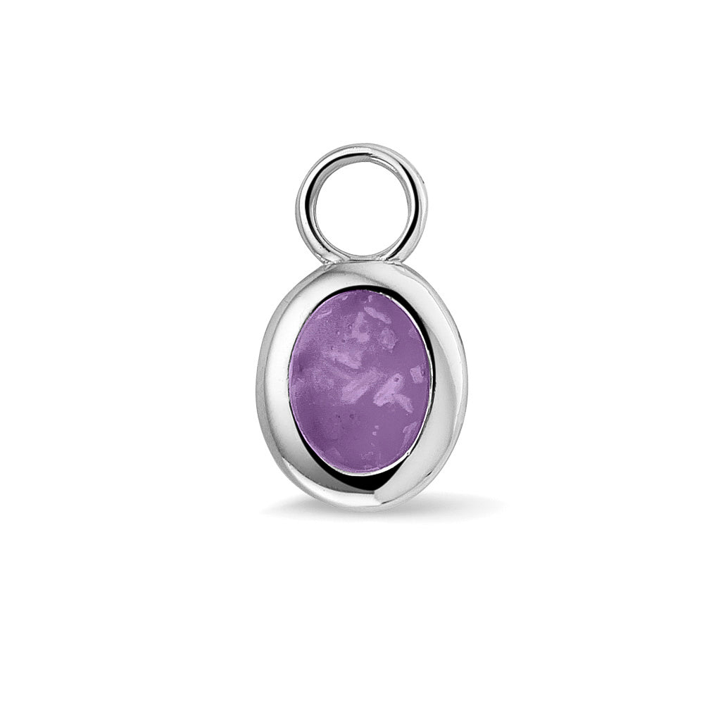 Oorhangers 17 mm lang, aan de voorzijde zichtbaar gevuld met as of haar. purple.
