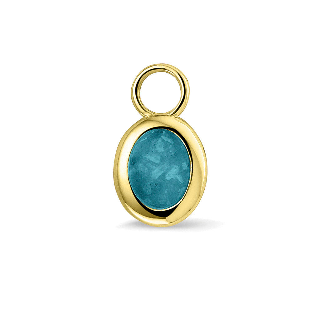 Oorhangers 17 mm lang, aan de voorzijde zichtbaar gevuld met as of haar. turquoise.