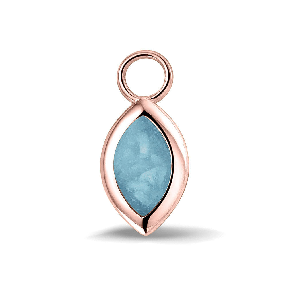 Oorhangers 21 mm lang die aan de voorzijde zichtbaar gevuld worden met as of haar. baby. 