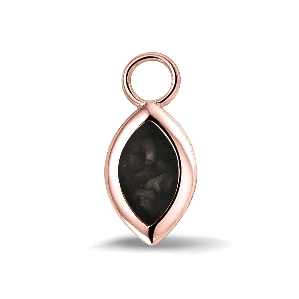 Oorhangers 21 mm lang die aan de voorzijde zichtbaar gevuld worden met as of haar. black. 