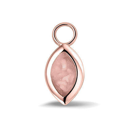Oorhangers 21 mm lang die aan de voorzijde zichtbaar gevuld worden met as of haar. blush.