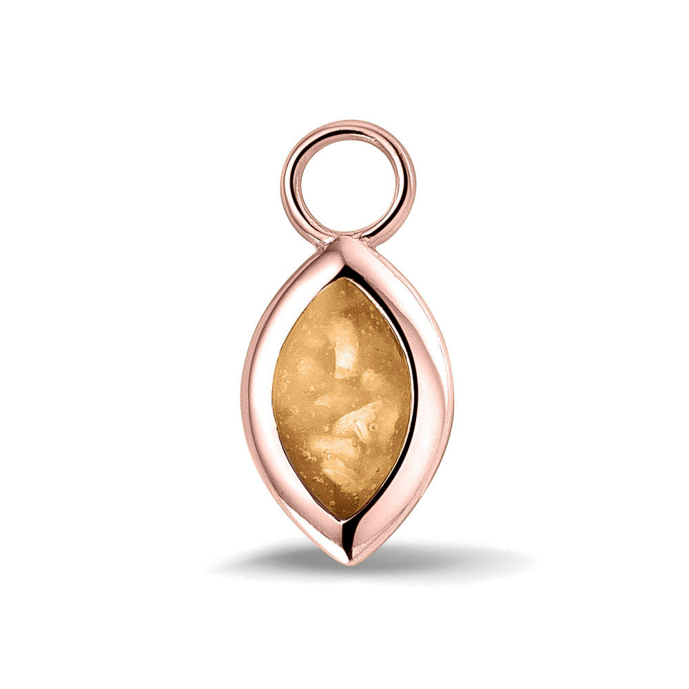 Oorhangers 21 mm lang die aan de voorzijde zichtbaar gevuld worden met as of haar. gold. 