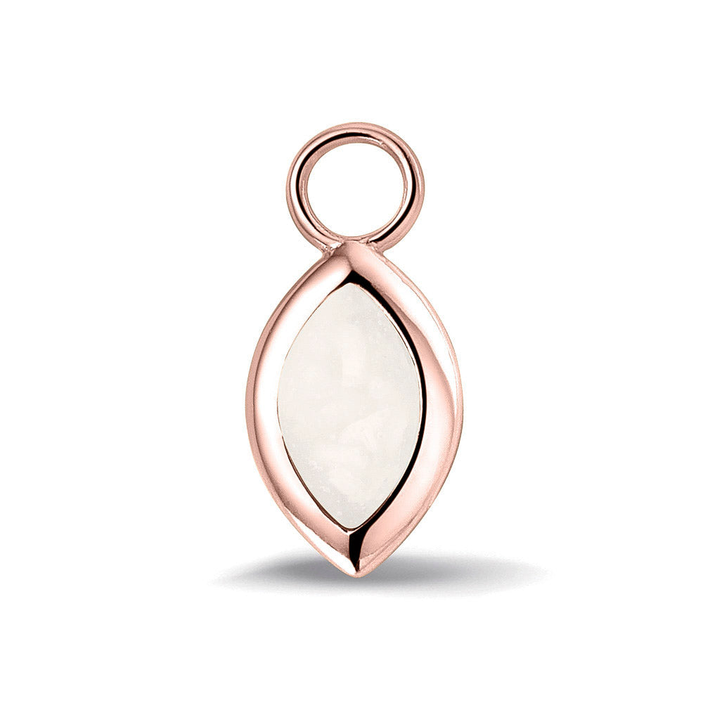 Oorhangers 21 mm lang die aan de voorzijde zichtbaar gevuld worden met as of haar. white.