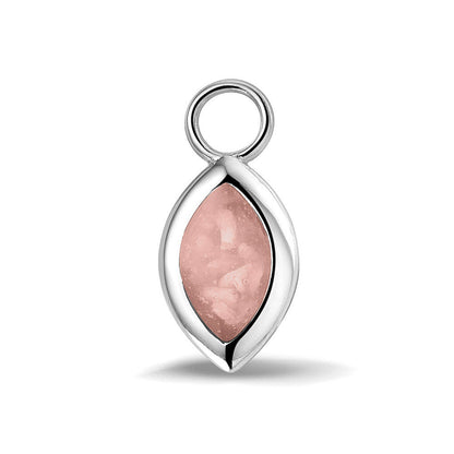 Oorhangers 21 mm lang die aan de voorzijde zichtbaar gevuld worden met as of haar. blush.