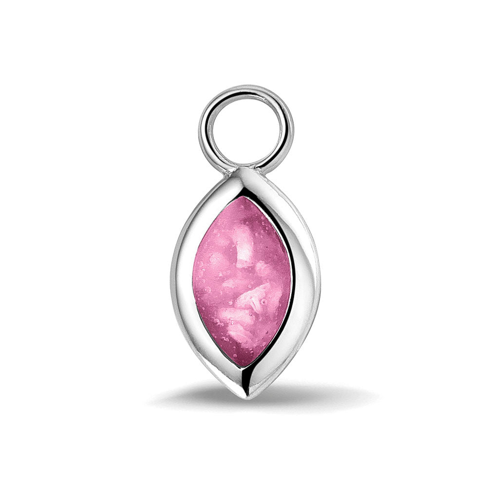 Oorhangers 21 mm lang die aan de voorzijde zichtbaar gevuld worden met as of haar. fluo. 