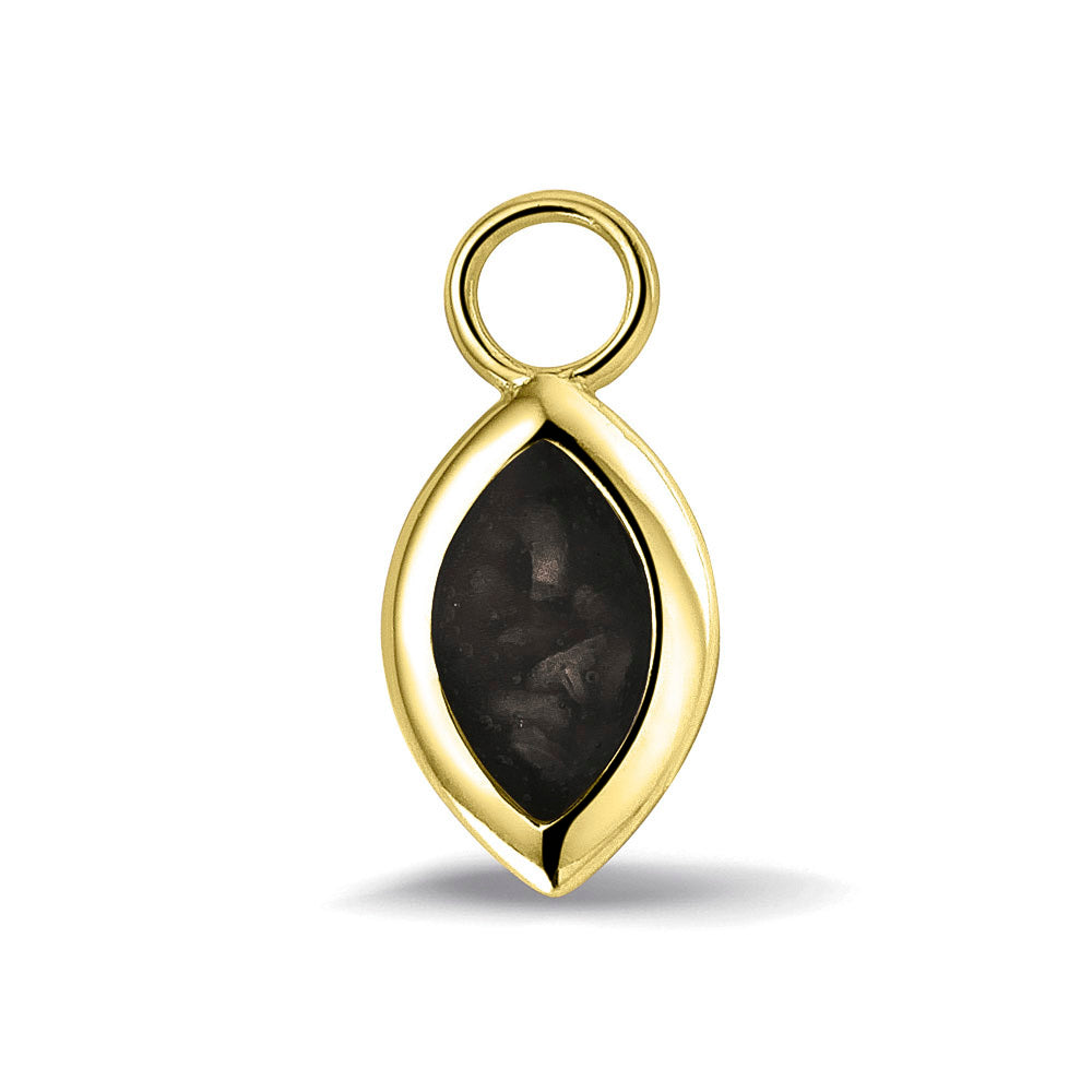 Oorhangers 21 mm lang die aan de voorzijde zichtbaar gevuld worden met as of haar. black. 