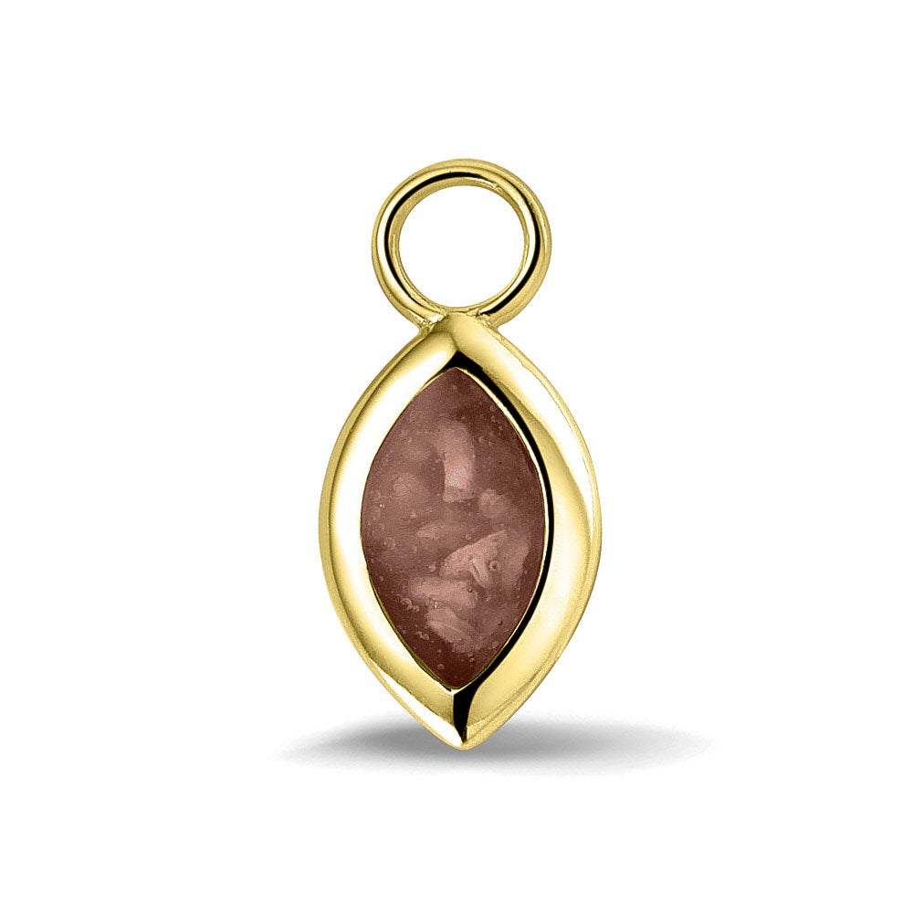 Oorhangers 21 mm lang die aan de voorzijde zichtbaar gevuld worden met as of haar. brown.