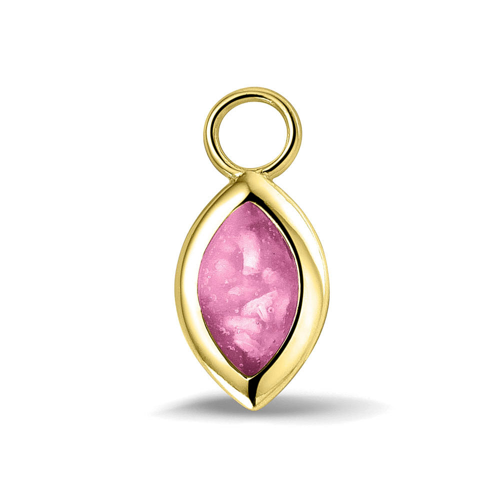 Oorhangers 21 mm lang die aan de voorzijde zichtbaar gevuld worden met as of haar. fluo. 