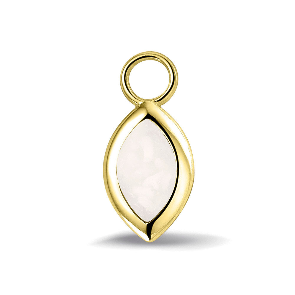 Oorhangers 21 mm lang die aan de voorzijde zichtbaar gevuld worden met as of haar. white.