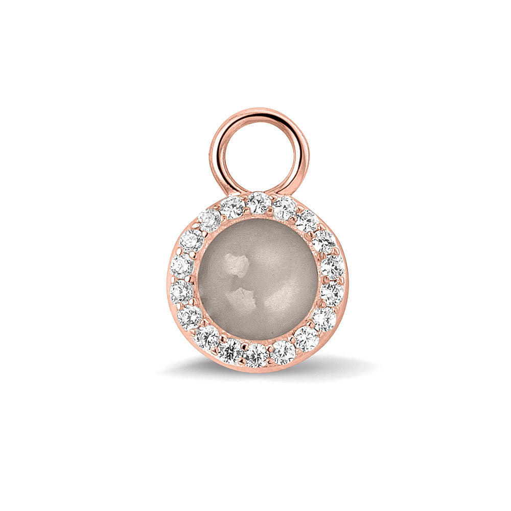 Oorhangers 17 mm lang, rondom afgewerkt met zirkonia's, aan de voorzijde zichtbaar gevuld met as of haar. silver. 