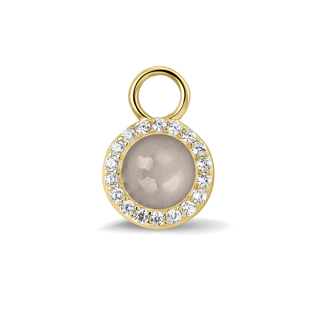 Oorhangers 17 mm lang, rondom afgewerkt met zirkonia's, aan de voorzijde zichtbaar gevuld met as of haar. silver. 