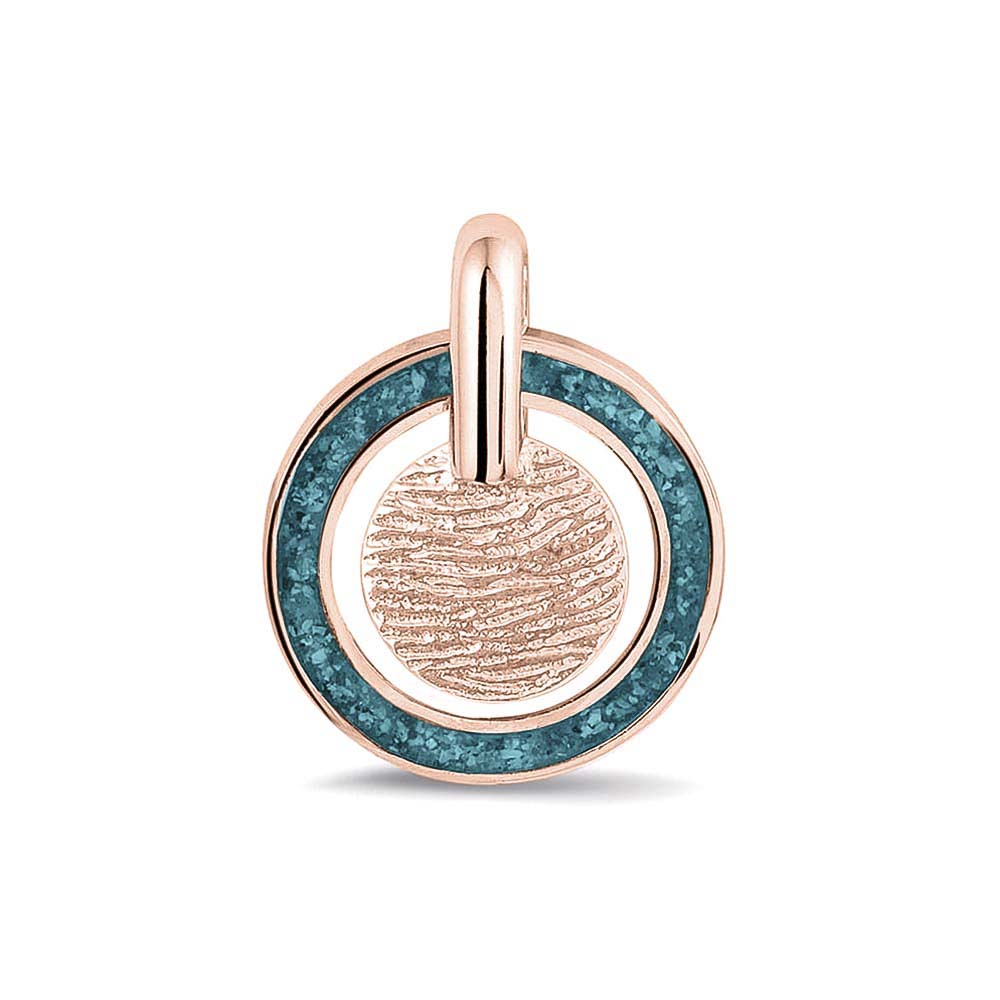 Hanger voorzien van een vingerafdruk uit collectie gedenksieraden. Turquoise