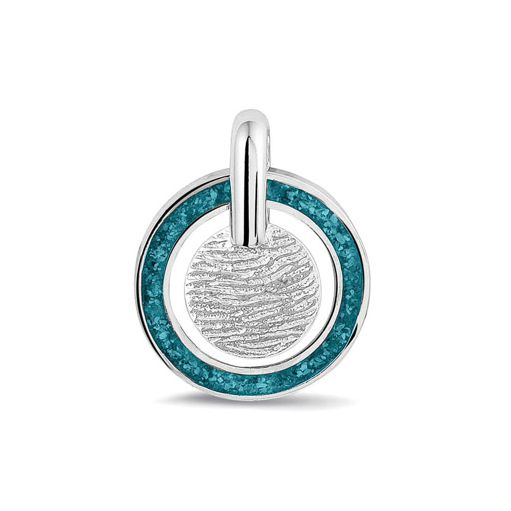 Hanger voorzien van een vingerafdruk uit collectie gedenksieraden. Turquoise