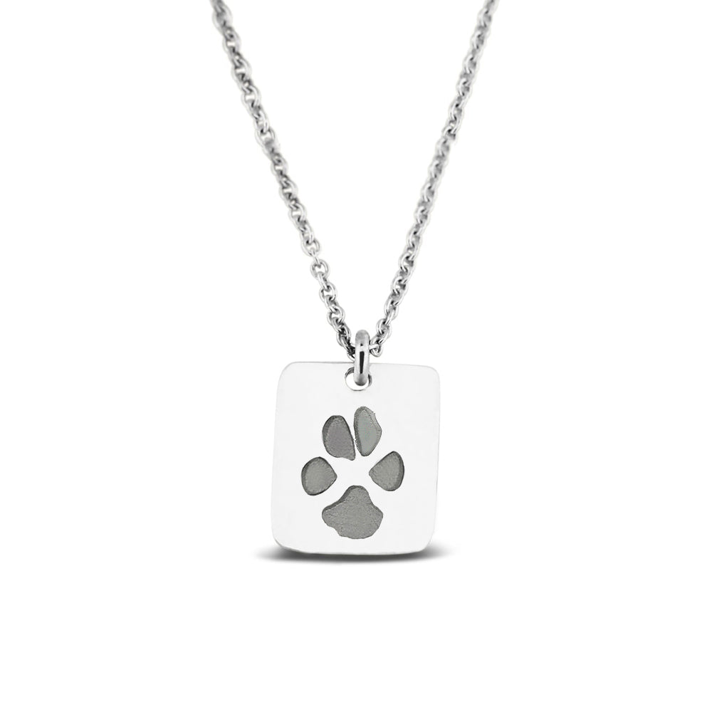 Hanger witgoud voorzien van een gravure uit collectie gedenksieraden. Witgoud