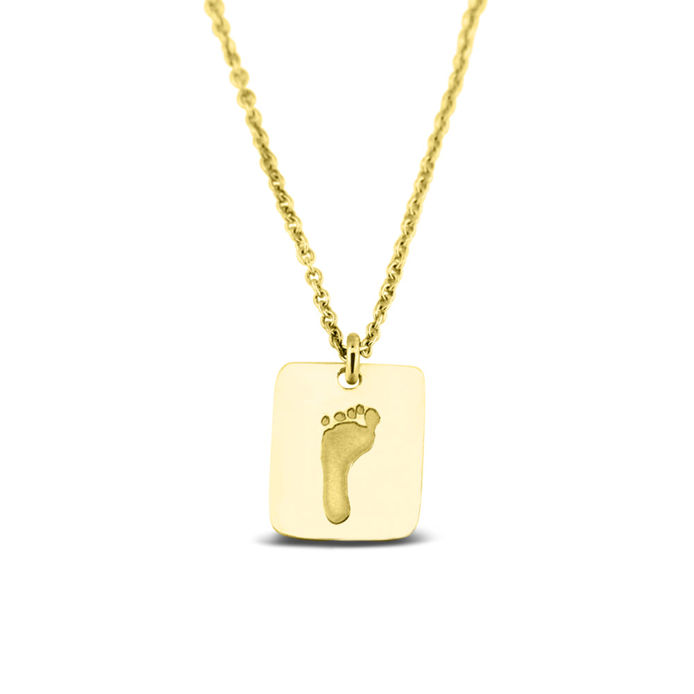 Hanger geelgoud voorzien van een gravure uit collectie gedenksieraden. Geelgoud