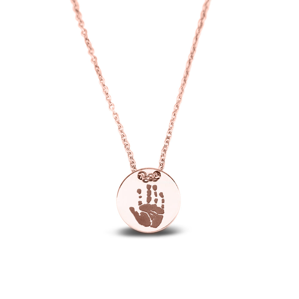 Hanger roségoud voorzien van een gravure uit collectie gedenksieraden. roségoud