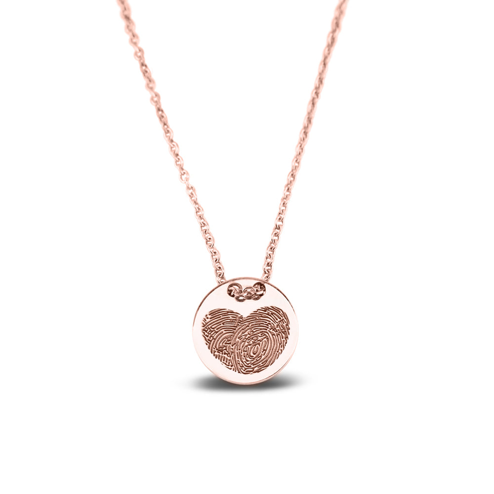 Hanger roségoud voorzien van een gravure uit collectie gedenksieraden. roségoud