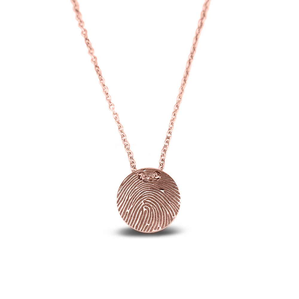 Hanger roségoud voorzien van een gravure uit collectie gedenksieraden. roségoud