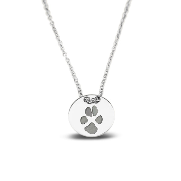 Hanger witgoud voorzien van een gravure uit collectie gedenksieraden. witgoud