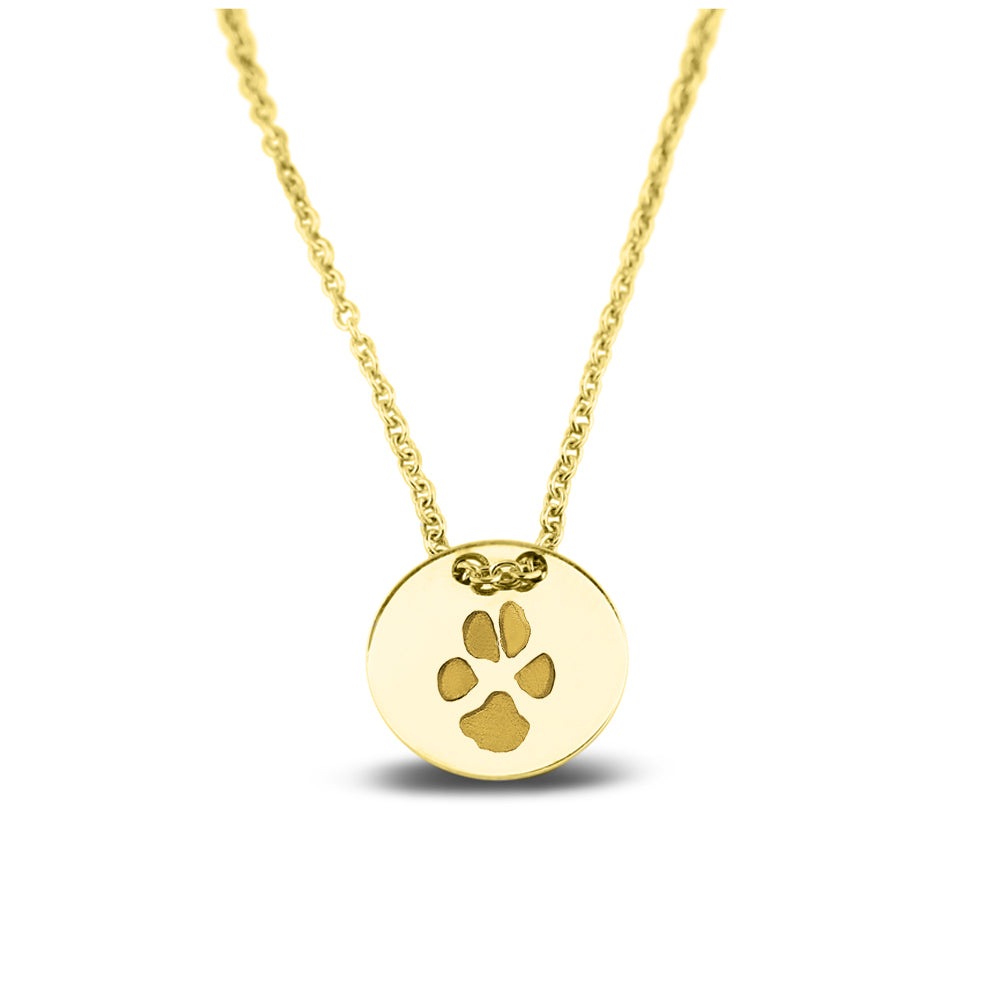 Hanger geelgoud voorzien van een gravure uit collectie gedenksieraden. geelgoud