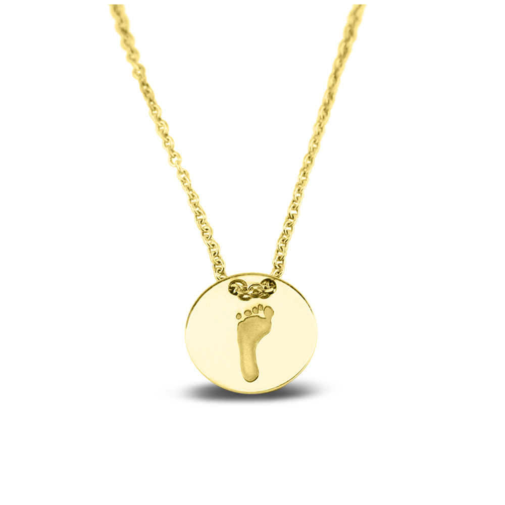 Hanger geelgoud voorzien van een gravure uit collectie gedenksieraden. geelgoud