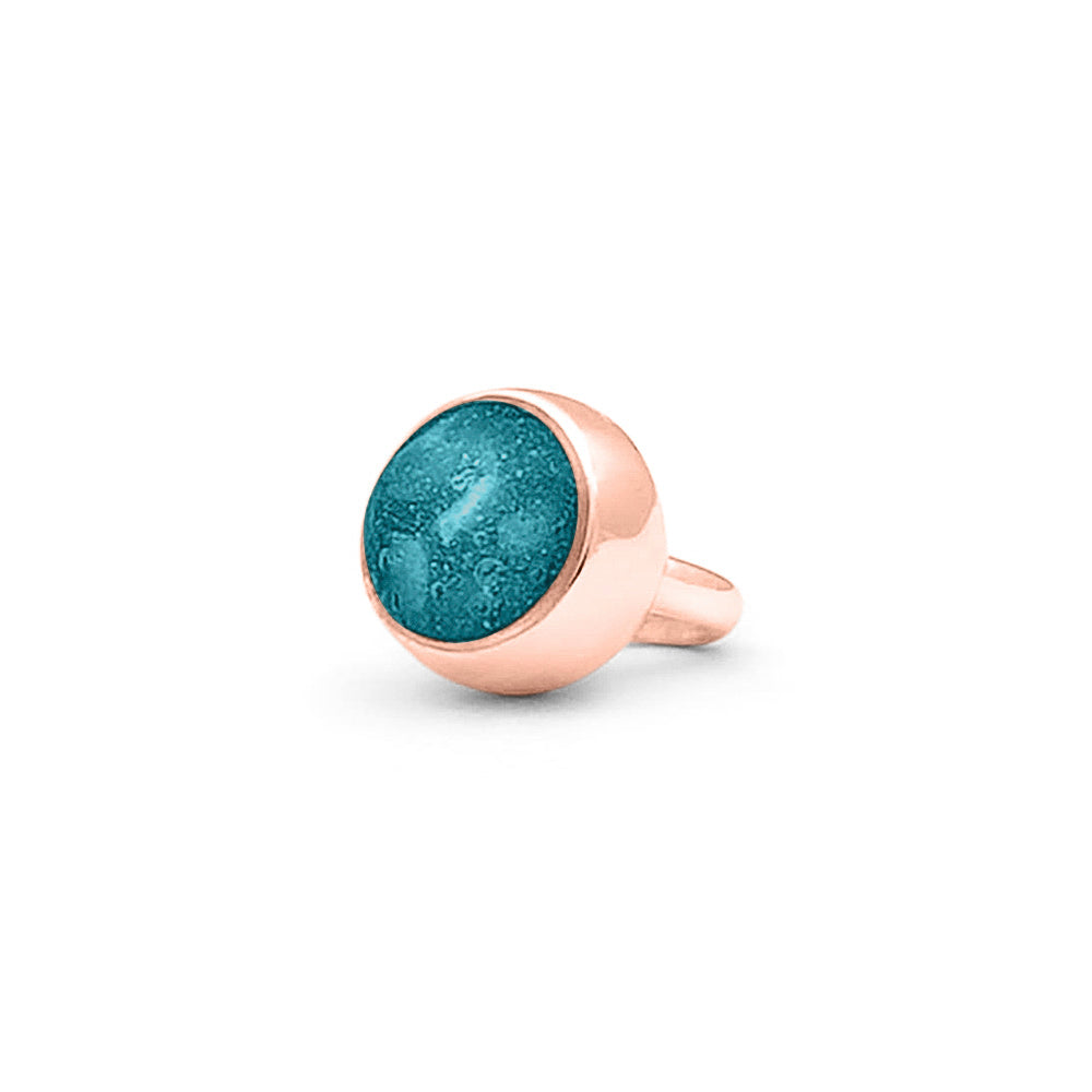 Subtiele charm als gedenksieraad gevuld met as, haar of moedermelk. Turquoise