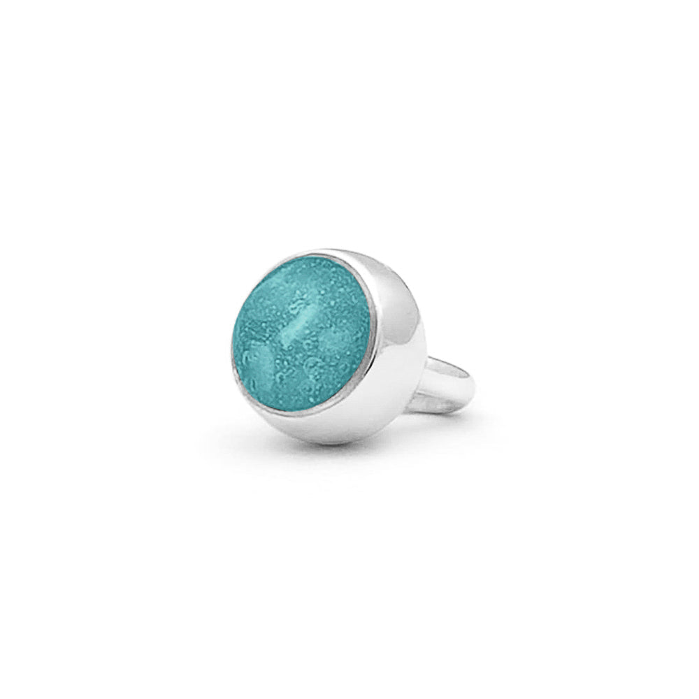 Subtiele charm als gedenksieraad gevuld met as, haar of moedermelk. Aqua