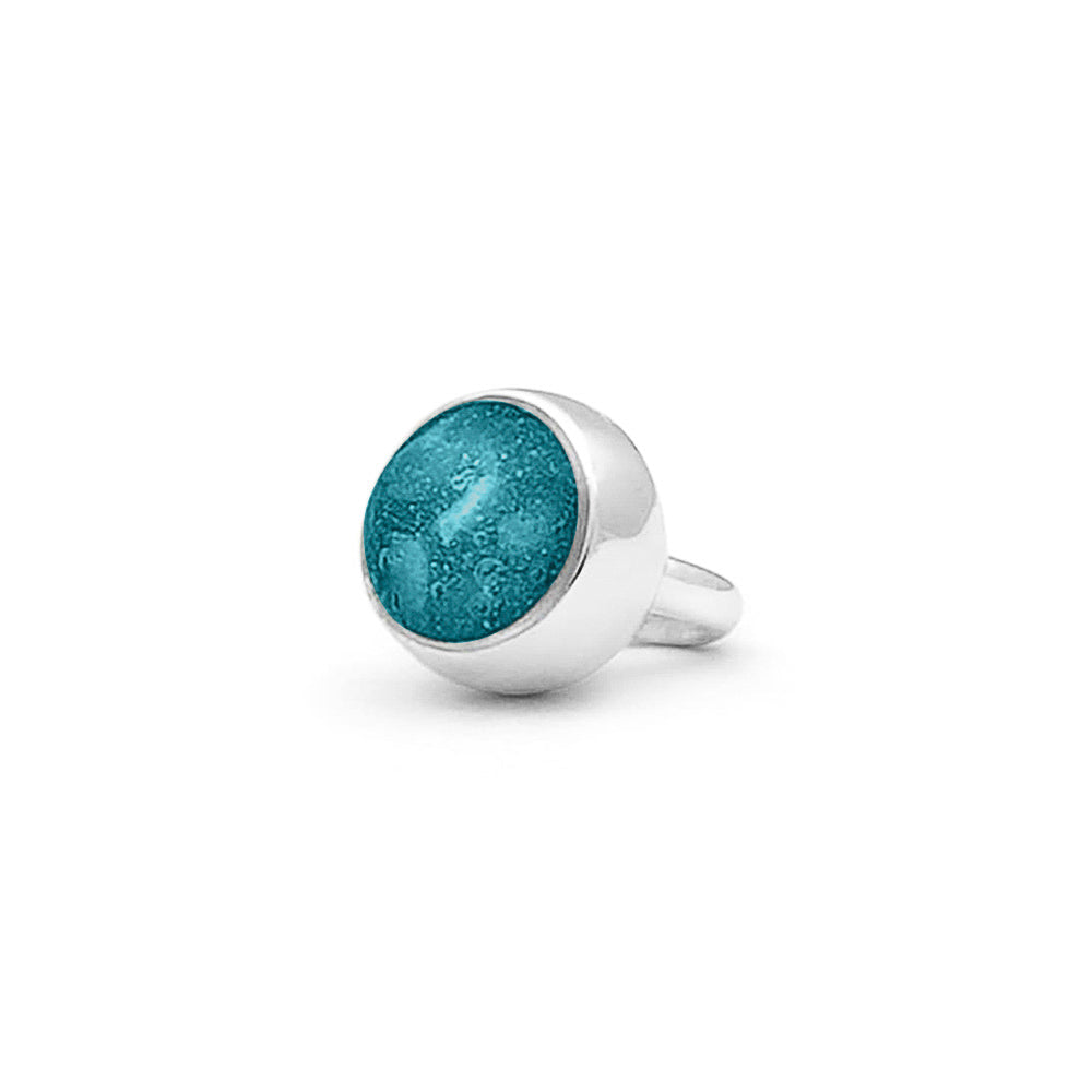 Subtiele charm als gedenksieraad gevuld met as, haar of moedermelk. Turquoise