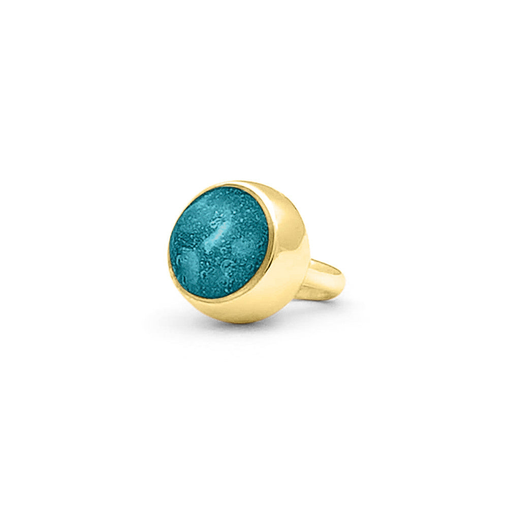 Subtiele charm als gedenksieraad gevuld met as, haar of moedermelk. Turquoise