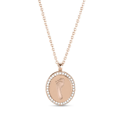 Hanger roségoud voorzien van een gravure uit collectie gedenksieraden. roségoud