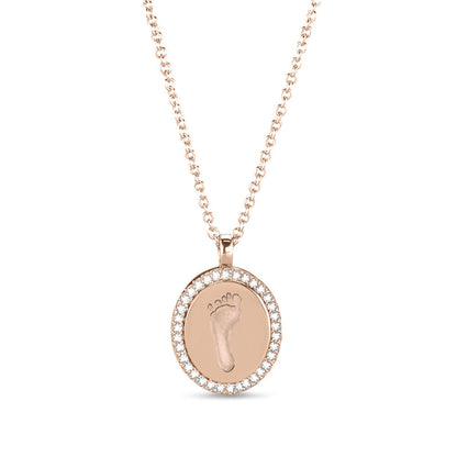 Hanger roségoud voorzien van een gravure uit collectie gedenksieraden. roségoud