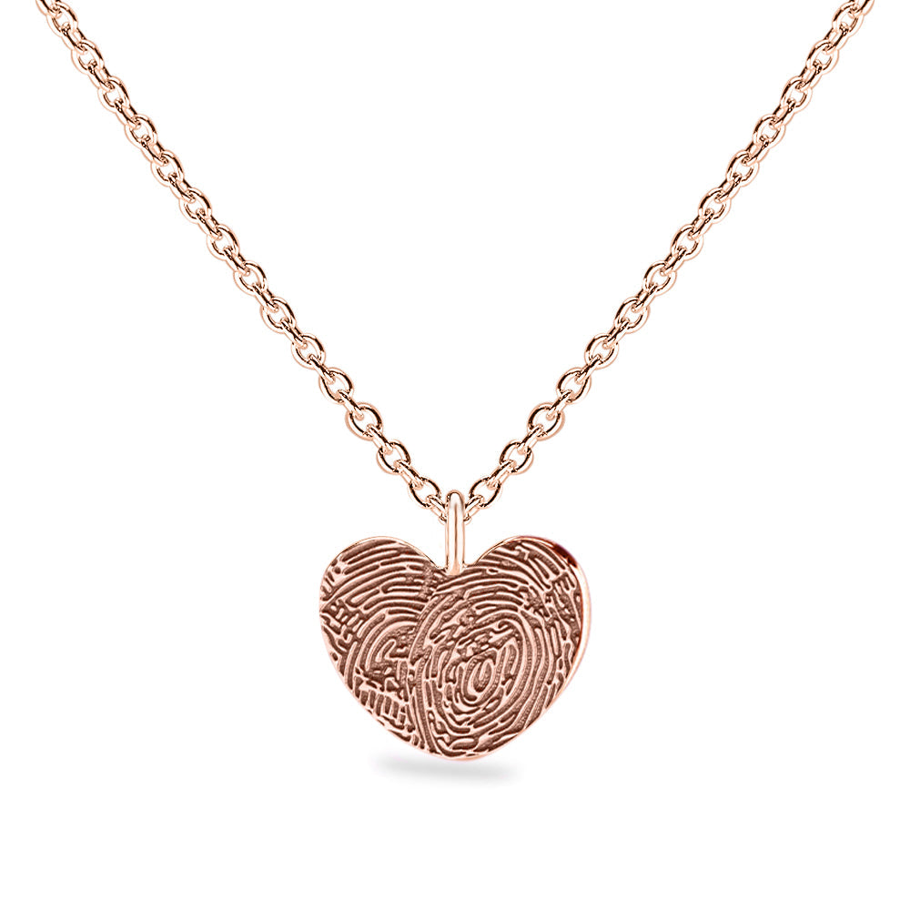 Hanger hart roségoud voorzien van een gravure uit collectie gedenksieraden. Roségoud