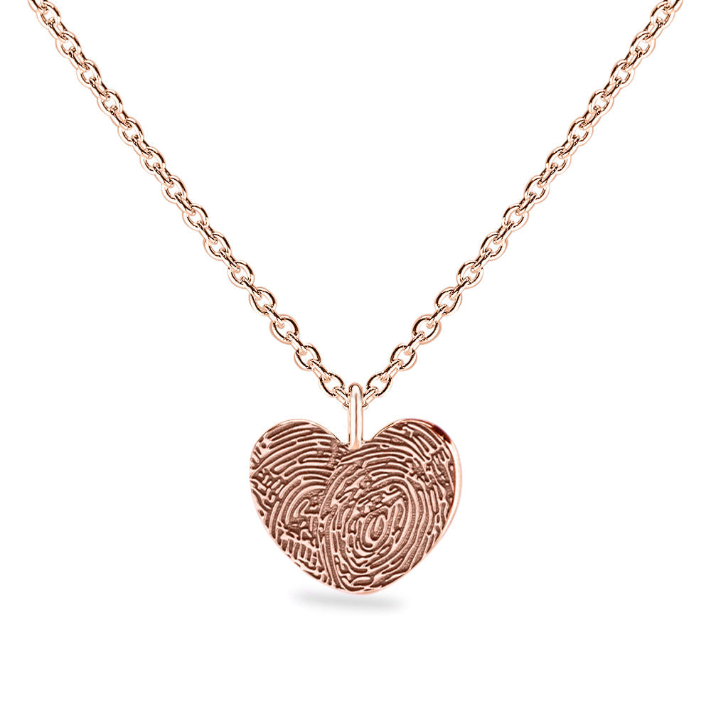 Hanger hart roségoud voorzien van een gravure uit collectie gedenksieraden. Roségoud