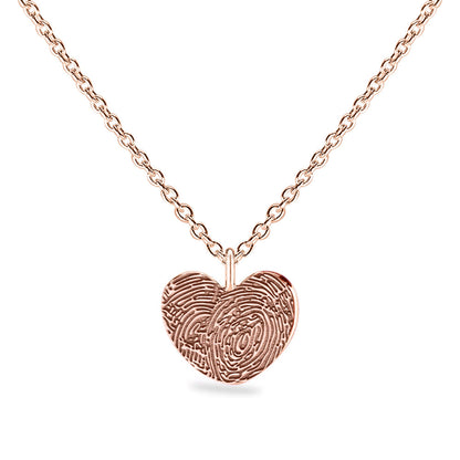 Hanger hart roségoud voorzien van een gravure uit collectie gedenksieraden. Roségoud