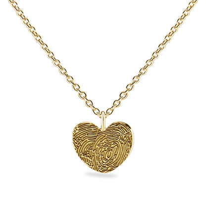 Hanger hart geelgoud voorzien van een gravure uit collectie gedenksieraden. Geelgoud