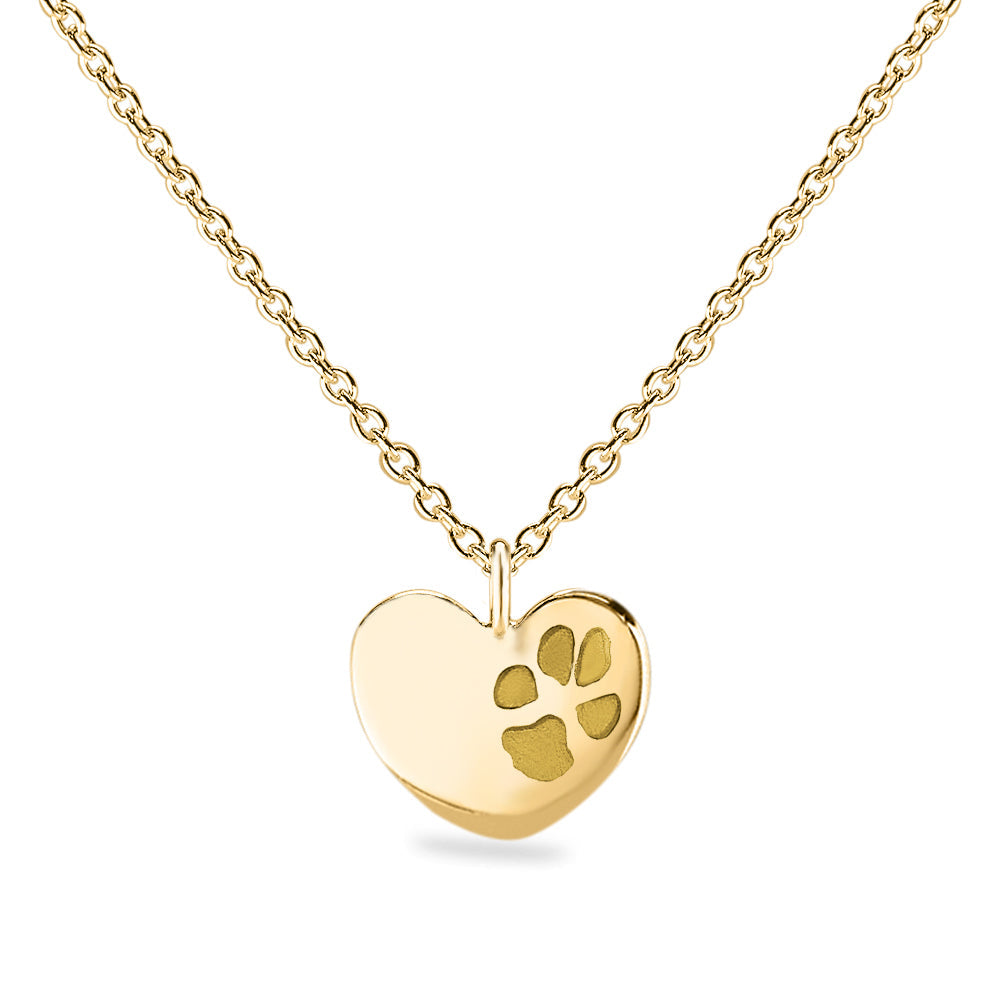 Hanger hart geelgoud voorzien van een gravure uit collectie gedenksieraden. Geelgoud