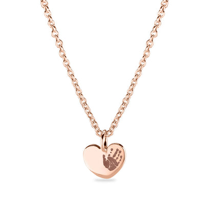 Hanger hart roségoud voorzien van een gravure uit collectie gedenksieraden. roségoud