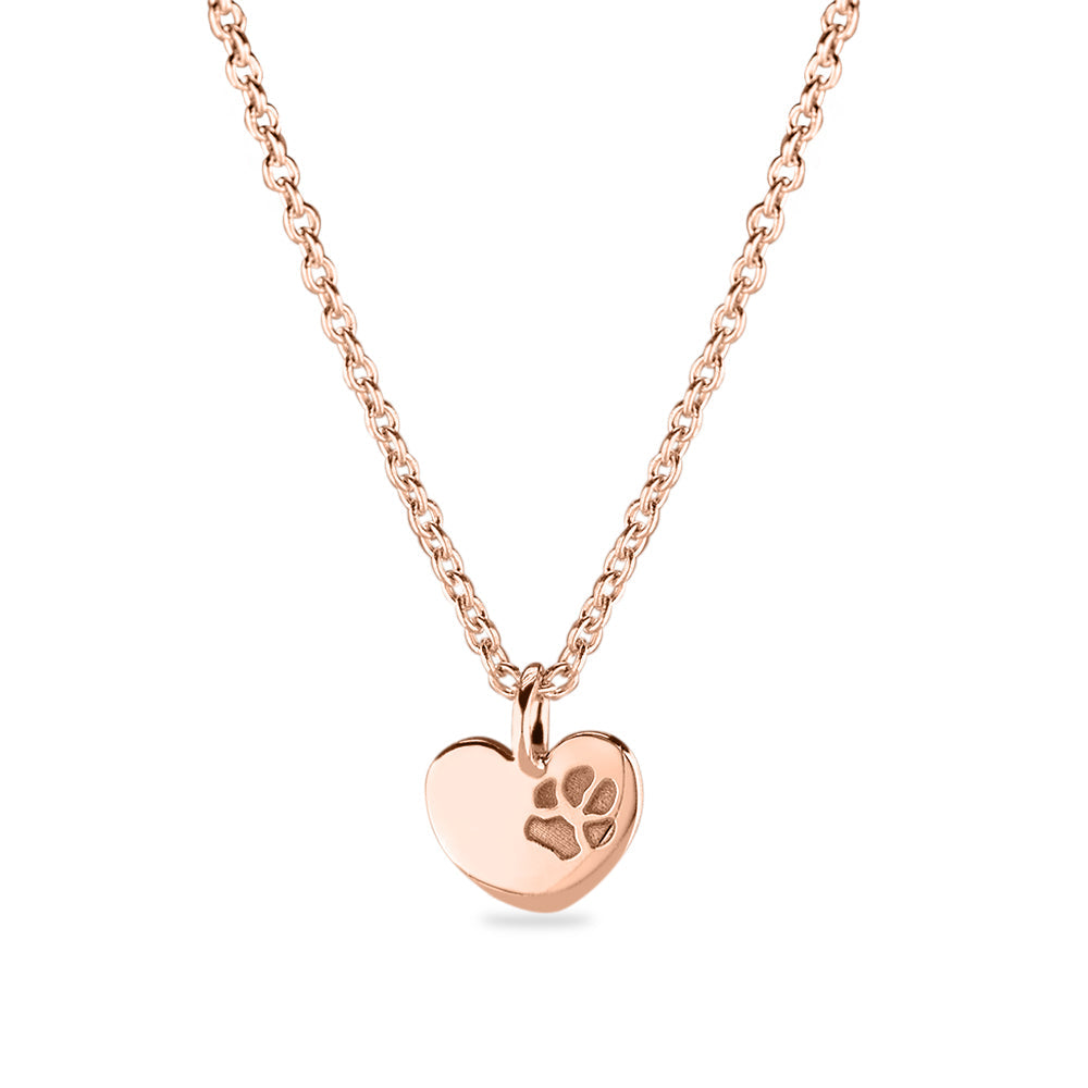 Hanger hart roségoud voorzien van een gravure uit collectie gedenksieraden. roségoud