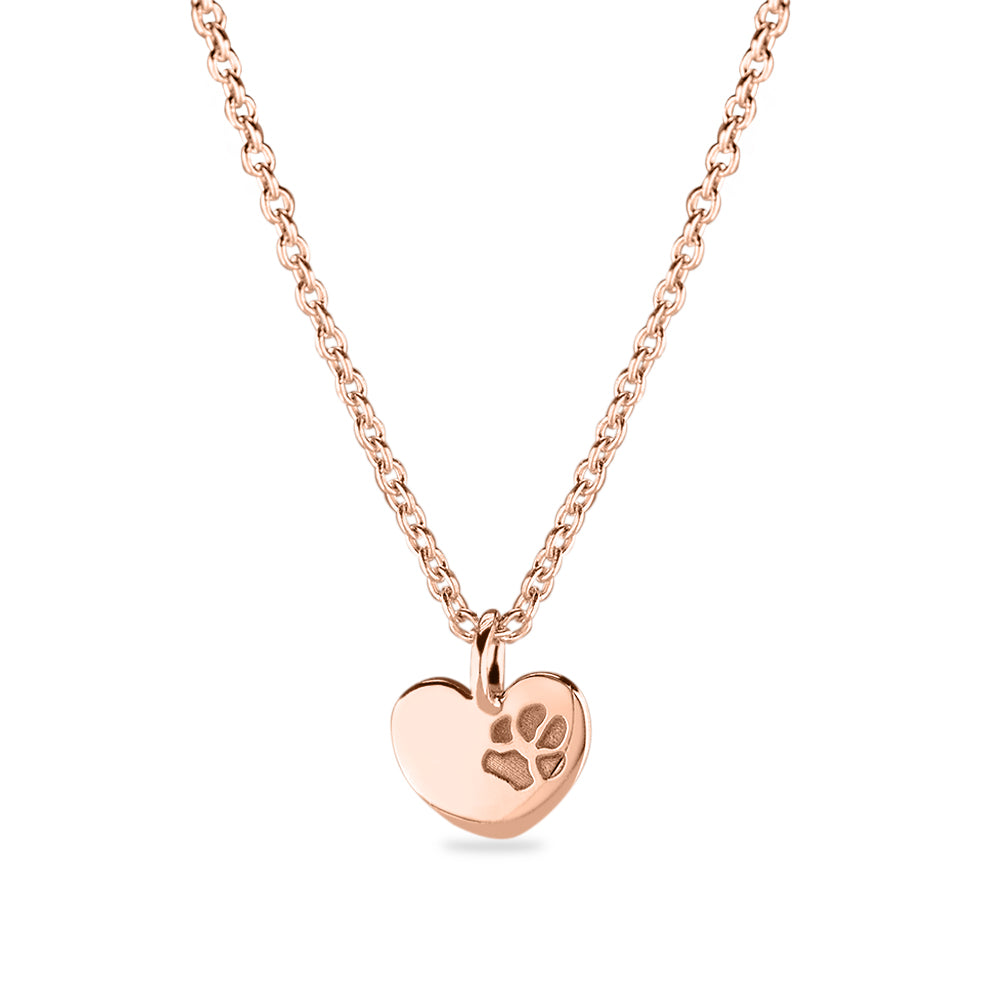 Hanger hart roségoud voorzien van een gravure uit collectie gedenksieraden. roségoud