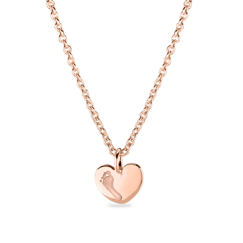 Hanger hart roségoud voorzien van een gravure uit collectie gedenksieraden. roségoud