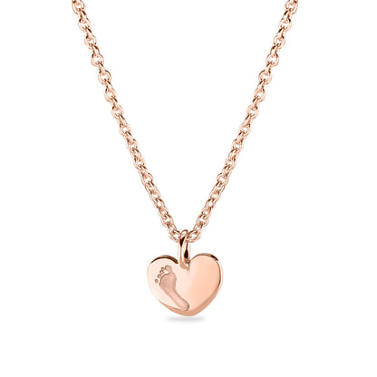 Hanger hart roségoud voorzien van een gravure uit collectie gedenksieraden. roségoud